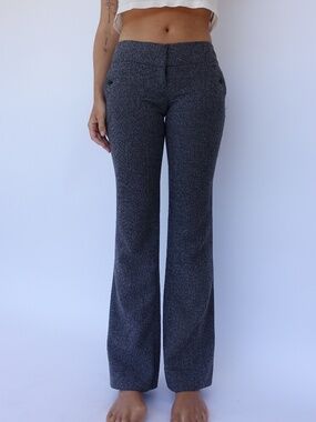 Grey low rise bootcut trouser pants